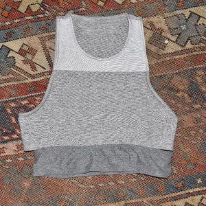 OUTDOOR VOICES Gray Tri-Tone Slash Back Sports Bra Size S